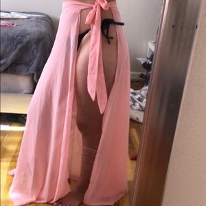 Pink swim suit coverup